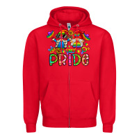 Red pride Zipper Hoodie - CowhideDigitalArt