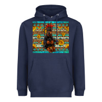 Navy doberman with western background Heavyweight Hoodie - Artiststas