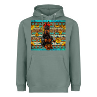 Sage doberman with western background Heavyweight Hoodie - Artiststas