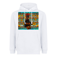 White doberman with western background Heavyweight Hoodie - Artiststas