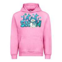 Fuchsia Pink let it snow winter snowman Urban Hoodie - MaliasSmallBusiness