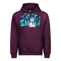 Mauve Wine let it snow winter snowman Urban Hoodie - MaliasSmallBusiness