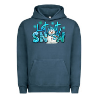 Pigment Midnight Navy let it snow winter snowman Urban Hoodie - MaliasSmallBusiness
