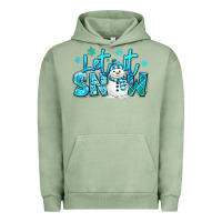 Pigment Oil Green let it snow winter snowman Urban Hoodie - MaliasSmallBusiness