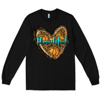 Black thankful pumpkin heart Long Sleeve Tee - RanaPortraitStore