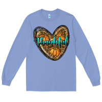 Colony Blue thankful pumpkin heart Long Sleeve Tee - RanaPortraitStore
