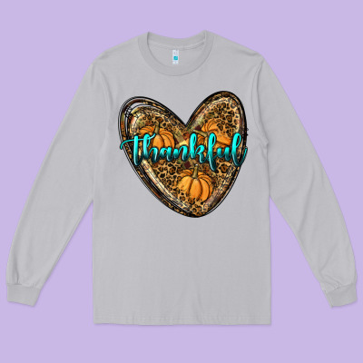 Thankful Pumpkin Heart Long Sleeve Tee Designed By Ranaportraitstore
