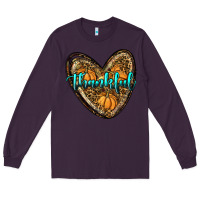 Plum thankful pumpkin heart Long Sleeve Tee - RanaPortraitStore