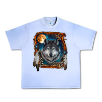 Grape Ice Wolf And Feathers Urban Heavy Tee - RanaPortraitStore