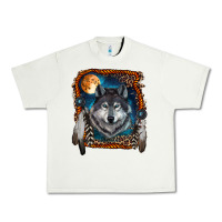 Pistachio Wolf And Feathers Urban Heavy Tee - RanaPortraitStore