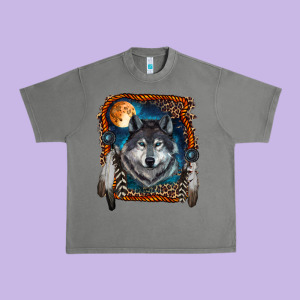 Wolf And Feathers Urban Heavy Tee Designed By Ranaportraitstore