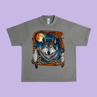 Wolf And Feathers Urban Heavy Tee Designed By Ranaportraitstore