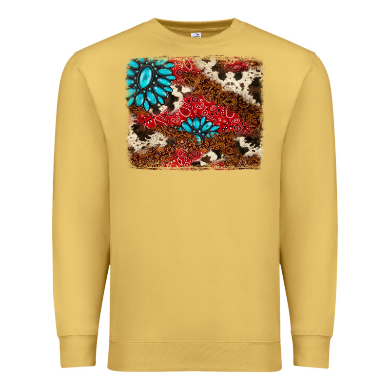 Gemstone Cowhide Background Premium Sweatshirt by AdoDesignShop | Teevron