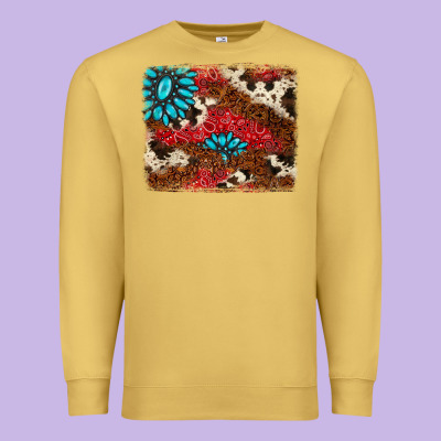 Gemstone Cowhide Background Premium Sweatshirt Designed By Adodesignshop