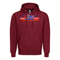 Burgundy love america gnome libbey cup Zipper Hoodie - HRA Design Shop