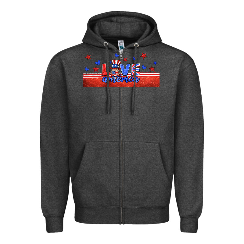 Love America Gnome Libbey Cup Zipper Hoodie by HRA Design Shop | Teevron