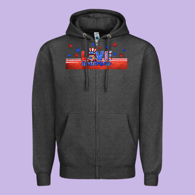 Love America Gnome Libbey Cup Zipper Hoodie Designed By Hra Design Shop