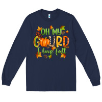 Navy oh my gourd i love fall Long Sleeve Tee - Zillion Design Studio
