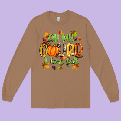 Oh My Gourd I Love Fall Long Sleeve Tee Designed By Zillion Design Studio