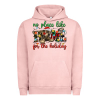 Pigment Salmon no place like for the holiday Urban Hoodie - MaliasSmallBusiness