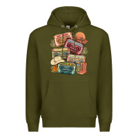 Army Green country cassette tapes Premium Hoodie - MaliasSmallBusiness