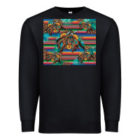Black bucking bronco serape turquoise Premium Sweatshirt - Artiststas