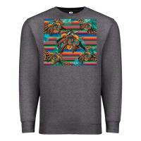 Charcoal Heather bucking bronco serape turquoise Premium Sweatshirt - Artiststas