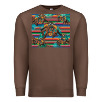 Chestnut bucking bronco serape turquoise Premium Sweatshirt - Artiststas