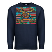 Navy bucking bronco serape turquoise Premium Sweatshirt - Artiststas
