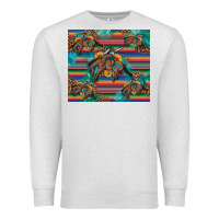 Oatmeal Heather bucking bronco serape turquoise Premium Sweatshirt - Artiststas