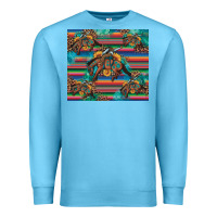 Ocean Blue bucking bronco serape turquoise Premium Sweatshirt - Artiststas