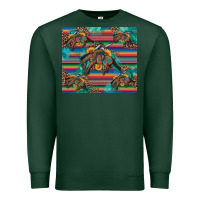 Sports Green bucking bronco serape turquoise Premium Sweatshirt - Artiststas