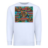 White bucking bronco serape turquoise Premium Sweatshirt - Artiststas