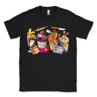 Black Lunch Lady Coffee Cups Classic Tee - FaDigitalArtStudio