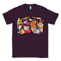 Plum Lunch Lady Coffee Cups Classic Tee - FaDigitalArtStudio