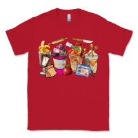 Red Lunch Lady Coffee Cups Classic Tee - FaDigitalArtStudio