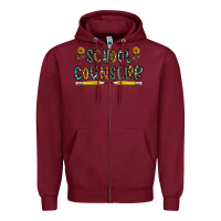 Burgundy school counselor Zipper Hoodie - CowhideDigitalArt