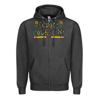 Charcoal Heather school counselor Zipper Hoodie - CowhideDigitalArt