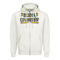 Oatmeal Heather school counselor Zipper Hoodie - CowhideDigitalArt