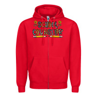 Red school counselor Zipper Hoodie - CowhideDigitalArt