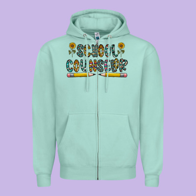 School Counselor Zipper Hoodie Designed By Cowhidedigitalart
