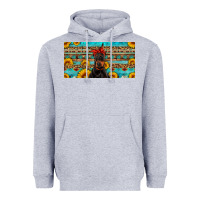 Heather Grey doberman with sunflowers license plate Heavyweight Hoodie - Artiststas
