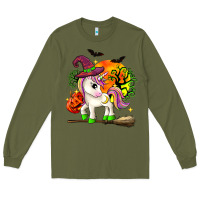 Army Green halloween unicorn Long Sleeve Tee - Zillion Design Studio