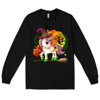 Black halloween unicorn Long Sleeve Tee - Zillion Design Studio
