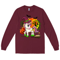 Burgundy halloween unicorn Long Sleeve Tee - Zillion Design Studio
