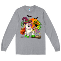 Heather Grey halloween unicorn Long Sleeve Tee - Zillion Design Studio