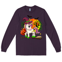 Plum halloween unicorn Long Sleeve Tee - Zillion Design Studio
