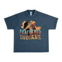 Midnight Navy feathered indians Urban Heavy Tee - texasbilliewilder