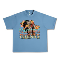 Pebble Blue feathered indians Urban Heavy Tee - texasbilliewilder