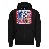 Black god bless America gnomes Zipper Hoodie - HRA Design Shop